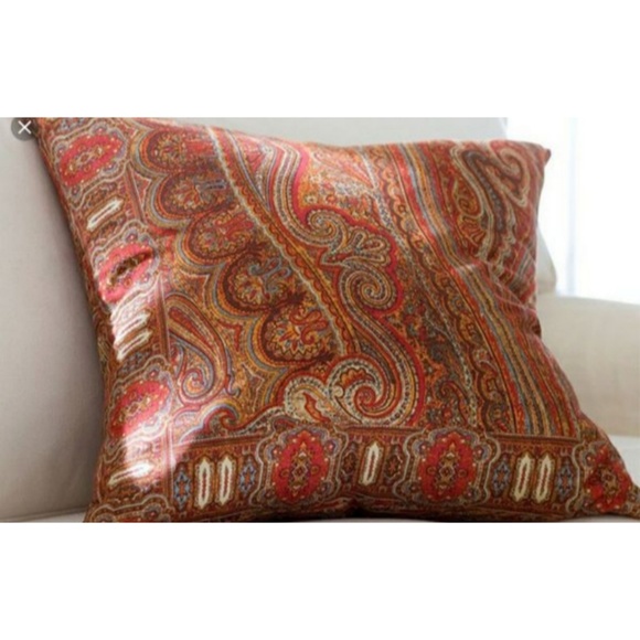 Pottery Barn Bedding Red Paisley Pillow Cover Poshmark